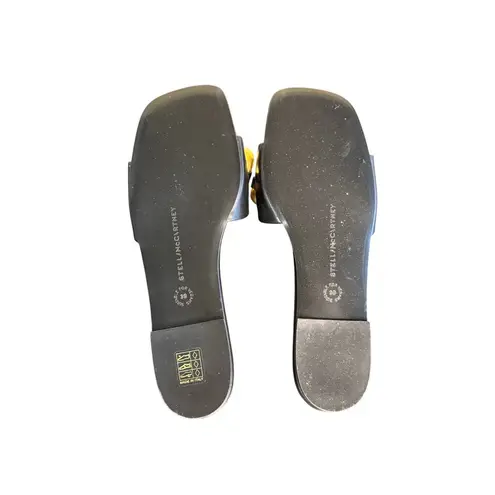 Stella McCartney NIB Falabella Two Tone Chain Embellished Slides in Black Sz 39