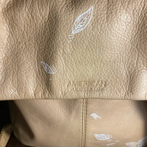 American Leather Co Beige Leather Backpack Tan