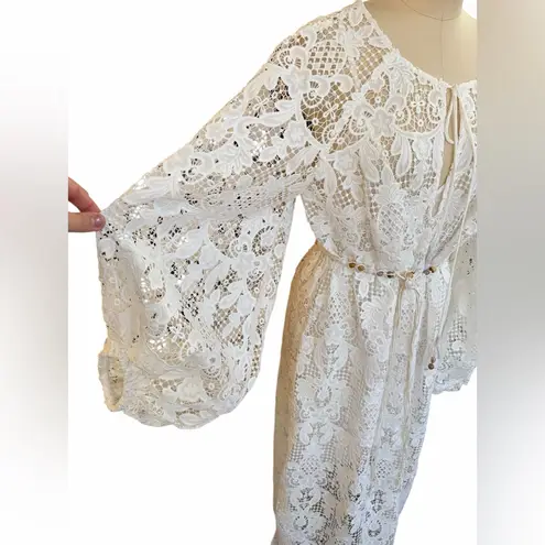 Zimmermann Coco Lace Midi Dress Ivory size 3 (large)