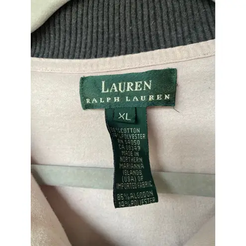 Lauren Ralph Lauren Charcoal Sweatshirt Pullover Collar 1/4 Zip XL Buttery Soft Gray