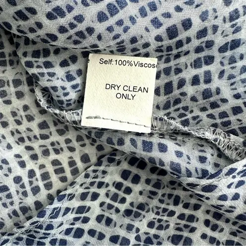 Bailey 44 Blue Fern Abstract V-neck Wrap Blouse Size Large