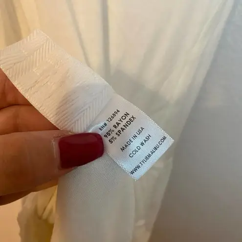 TYLIE Revolve Ivory High Low Tank Crochet Sleeveless Maxi Dress Size Large