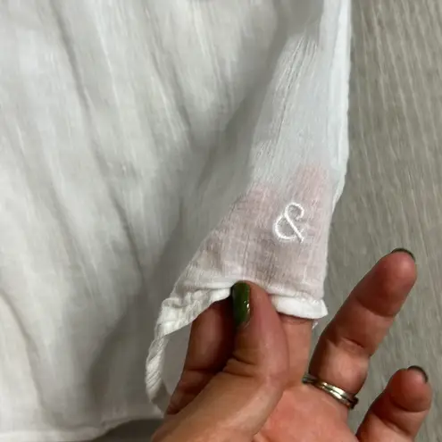 Treasure & Bond • gauzy sheer long sleeve button down shirt