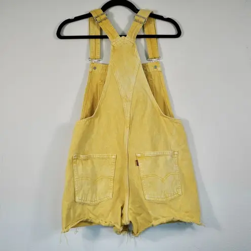 Levi's Woman's Shorts ® Premium Vintage Light Yellow Denim Shortall Overalls SZ S