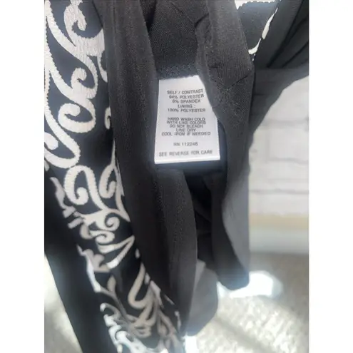 Sami & Jo Women’s NWT Contemporary Black & Creme Plus Midi Sized Dress 2X