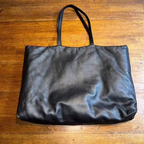Mansur Gavriel Reversible Pillow Leather Tote Bag Black