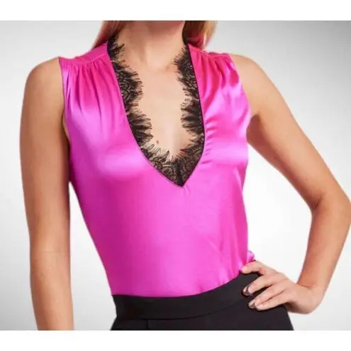 Generation Love 95% Silk Callie Lace Combo Tank in Black Size M