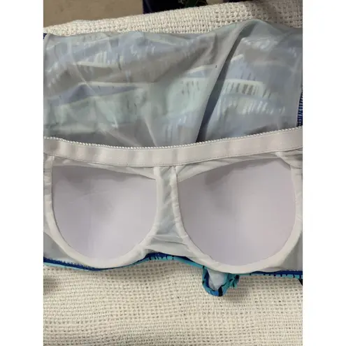 Love My Curves Style 344 Size 16 1x One Piece Swimsuit Resort Beach Blue NWT