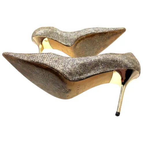 Jimmy Choo Glitter Heels Pointed Toe Stiletto Pumps Women Size 38