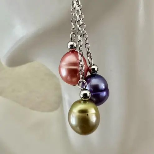 Honora dyed dangling pearl sterling silver earrings