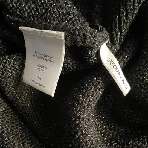New York & Company Black Cold Shoulder Sweater Cutout Knit Size M Size M