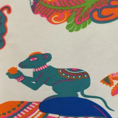 Gretchen Scott Womens XS Dress White Bougie Neon Animal AOP Classic Button Strap Pink