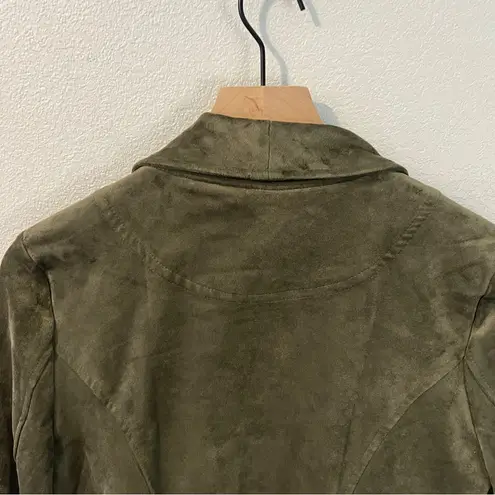 Lulus Wild at Heart Olive Green Vegan Suede Moto Jacket NWT Size S