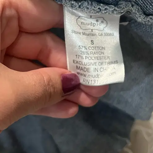 Mud Pie Boutique Denim Ruffle Jacket Size Small