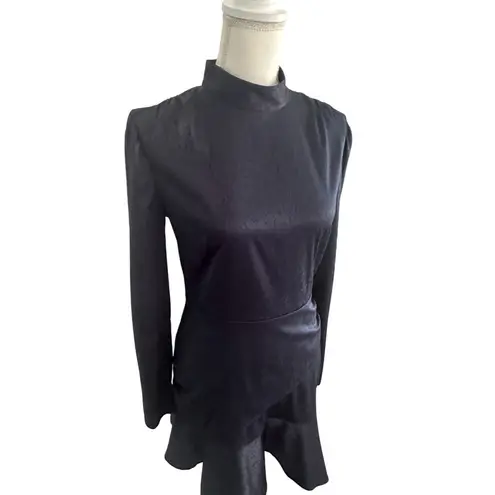 Something Navy Ruffle Navy Blue Mini Dress Size Small