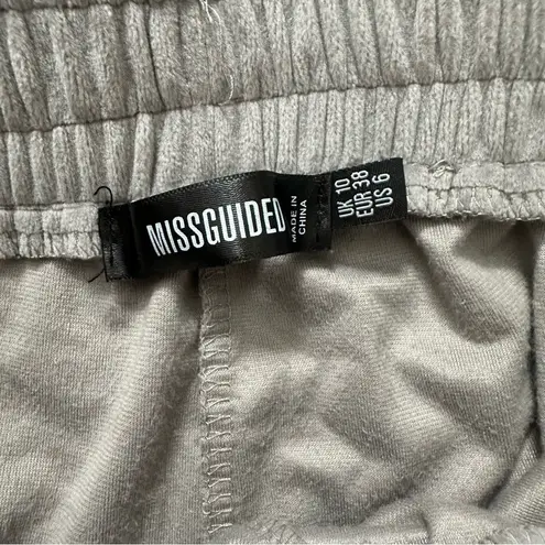 Missguided Gray/Silver Velour Wide Leg Elastic High Waistband Sweatpants Sz 6