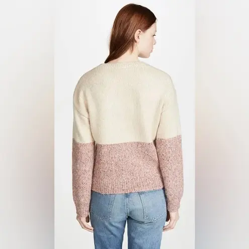 Cupcakes & Cashmere Carmel Colorblock Wool Blend Crewneck Sweater Medium Pink - Image 8