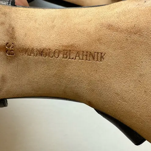 Manolo Blahnik ESPINADO Dorsay Grey Metallic Strappy Women's Shoes