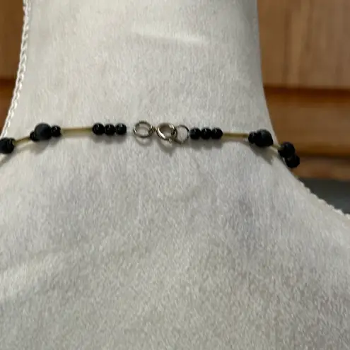 Vintage Black and Silver Beaded Elegant Necklace Goth Dark Romantic Mystical