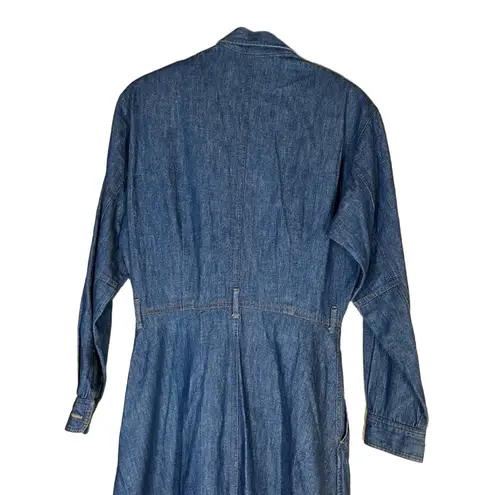 Ruff Hewn Ruff Hewn Vintage Denim Blue Long Sleeve Button Down Maxi Dress Size 8