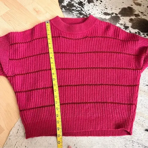 ART DEALER Fuchsia Wool Blend Chain of fools Sweater Ostrich feathers Size XS Pink