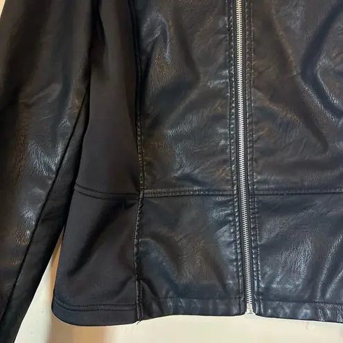 Baccini Women’s Black Faux Leather Full Zip Jacket 1X