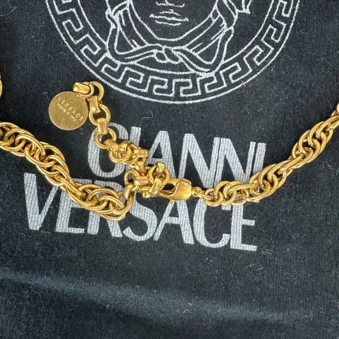 Versace   -RRRE- HRD TO FIND Gold Rope Chain Necklace with Medallions Crystals.