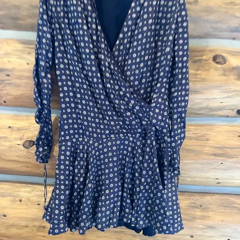 JONATHAN SIMKHAI Scarf Print Ruffle Dress Faux Wrap Classic Print Size 6