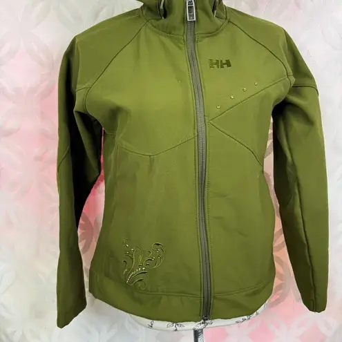 Helly Hansen Full Zip Green Soft Shell Jacket Size Small