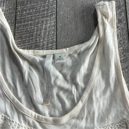 LC Lauren Conrad Size Medium White Flowy Bohemian Style Tank Top