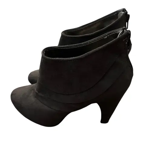 Mossimo Layered Faux Suede Ankle Booties Back Zip 9.5 Gray