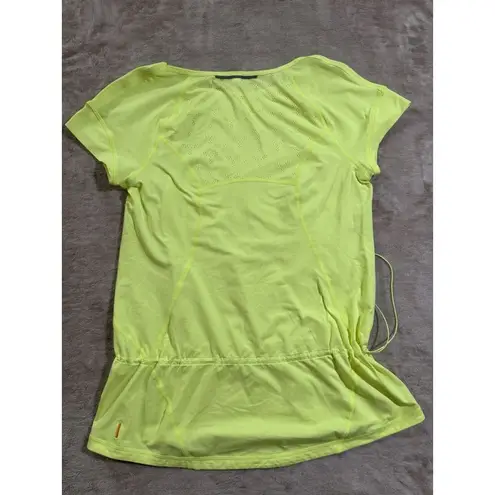 Lucy Active Shirt Womens Speed Seeker Yellow Laser Cut Peplum Top Running Sz M Size M