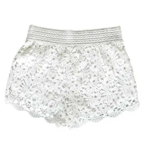 Sans Souci Eyelet Shorts Pull On Womens Size Small White Casual Boho Chic