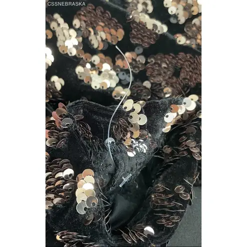 Julia Jordan - Women's Long Sleeve Rose Gold Sequin Dress - Size 14