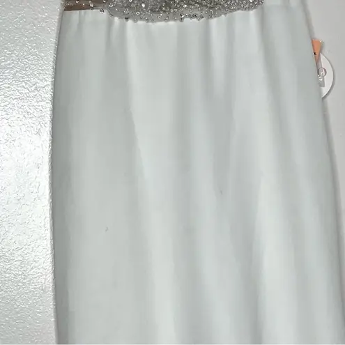 Wtoo by Watters Suzu 11821 Sheer Bodice Spaghetti Straps Wedding Dress, Size 12 White