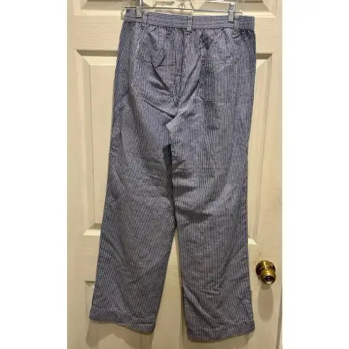 Talbots  Blue‎ Striped Linen Blend the Easy Drawstring Pant Women’s Size 6 - Image 11