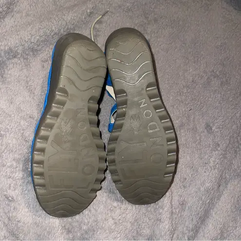 Fly London Blue Sandals with Strappy Design and Open-Toe Style size 7.5