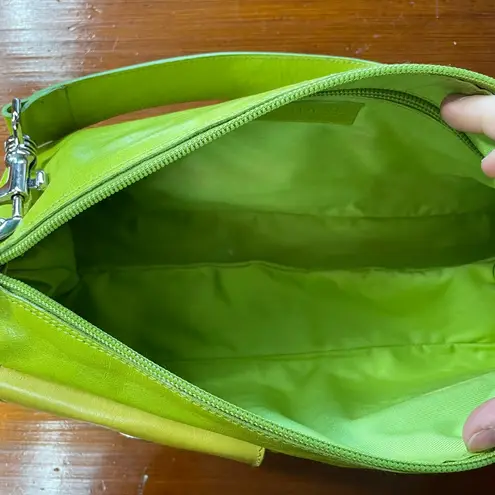 Lumiani Neon Green & Yellow Leather Bag / Made in a Italy