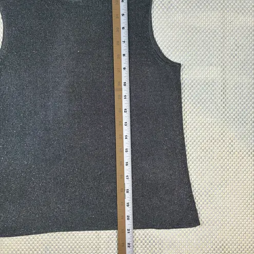 Brooks Brothers Metallic Sleeveless Top Tank Knit Shimmer Sparkle Women's Medium