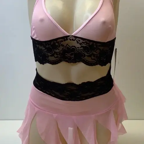Zuliana Size Small Pink Mesh Lace Trim 3Piece Skirt Set. New With Tags.