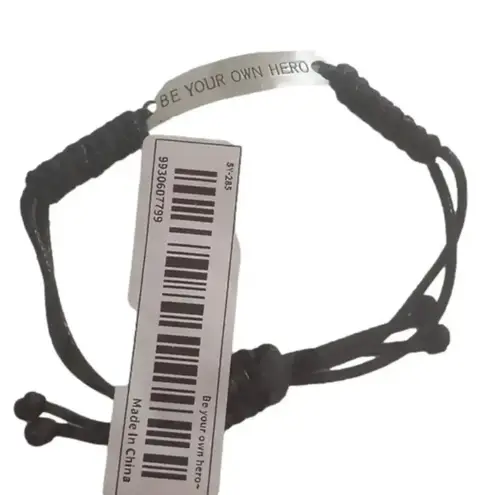 be your own hero inspirational bracelet silver tone braided adjustable motivate