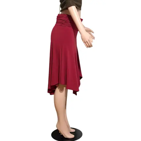Danielle Guizio GUIZIO Soffiano Asymmetrical Skirt, Bordeaux, Small