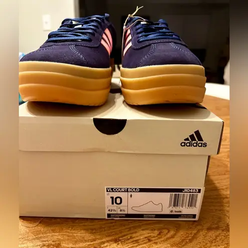 Adidas  VL Court Bold. Navy and Pink. BNIB. Size 10.