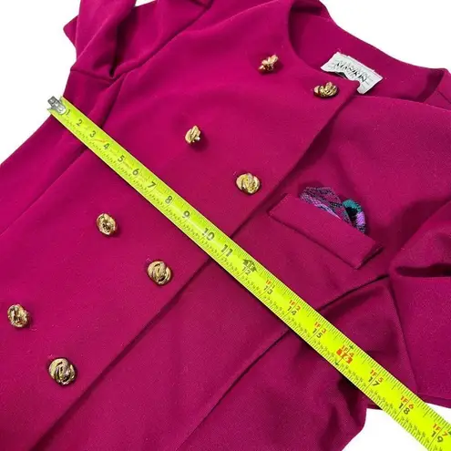 Vintage Manikin Fusia Double Breasted Crewneck Blazer Size 4 Red Size M