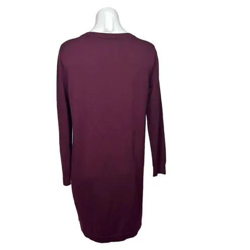 Hobbs London  Benita Maroon Red Velvet Wool Silk Long Sleeve Sweater Dress Size 6