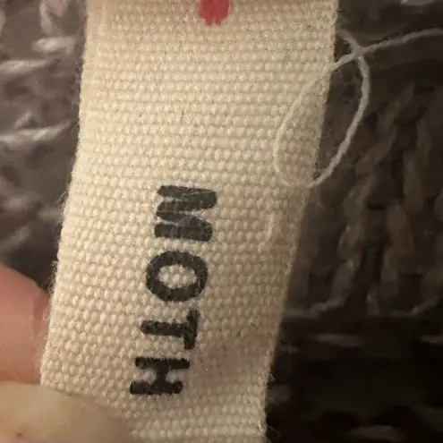 Anthropologie Moth Lavena Pointelle Vest Womens XS Gray Draped Crochet Cardigan