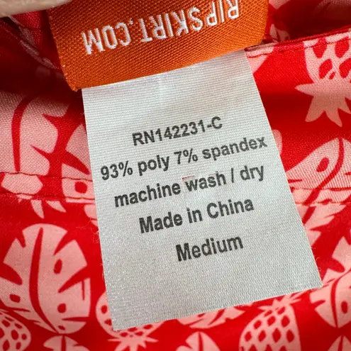 Rip Skirt Red Pink Pineapple Adjustable Coverup Above Knee Wrap Skirt Size M Size M