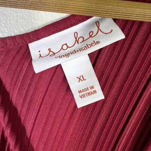 Ingrid + Isabel Plissé Tunic Maternity Top XL Burgundy Maroon Dolman Sleeve Red Size undefined