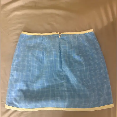 Urban Outfitters  Blue Plaid Skirt‎ with Cream Trim Size Small