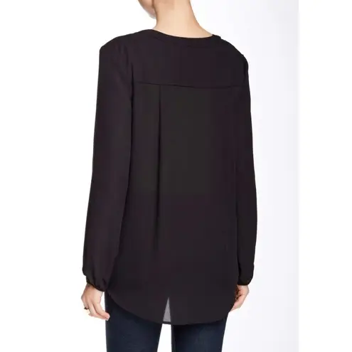 Harlowe $ Graham Harlowe & Graham black split front blouse XS